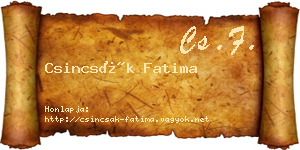 Csincsák Fatima névjegykártya